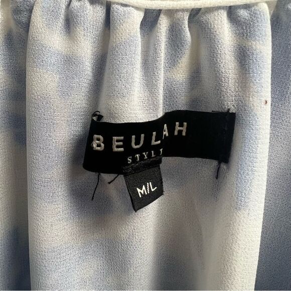 Beulah style blue embroidered midi dress. Size M/L - Picture 6 of 6